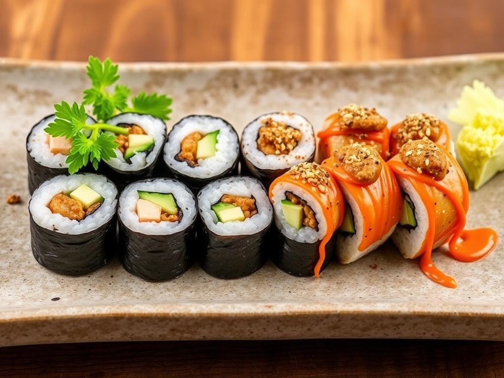 Modern trends in sushi rolls Modern trends in sushi rollsфото